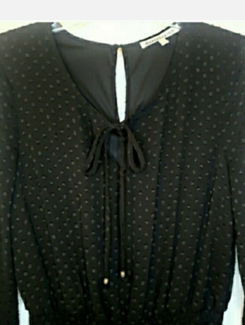 Romper Shorts Black Sheer Sleeves Swiss Dot Daniel Rainn Designer 🦋 Retail $69- - Picture 6 of 14